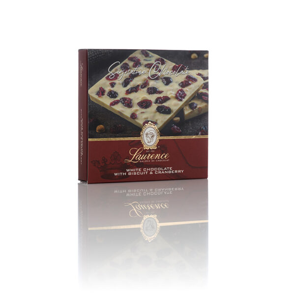 Белый шоколад "Signature Chocolate" с сушеной клюквой и печеньем тм "Laurence"