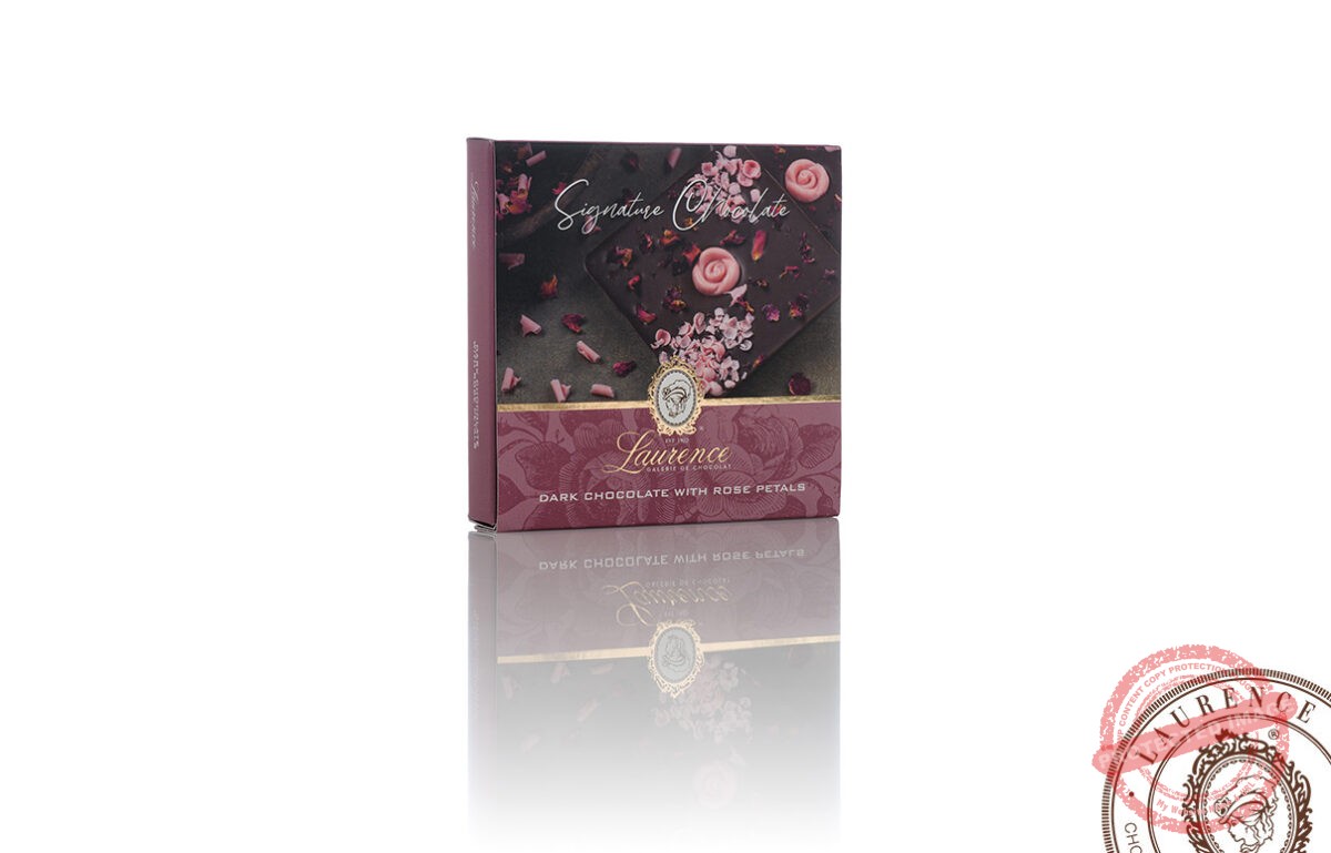 Чорний шоколад “Signature Chocolate” з пелюстками троянд тм “Laurence”