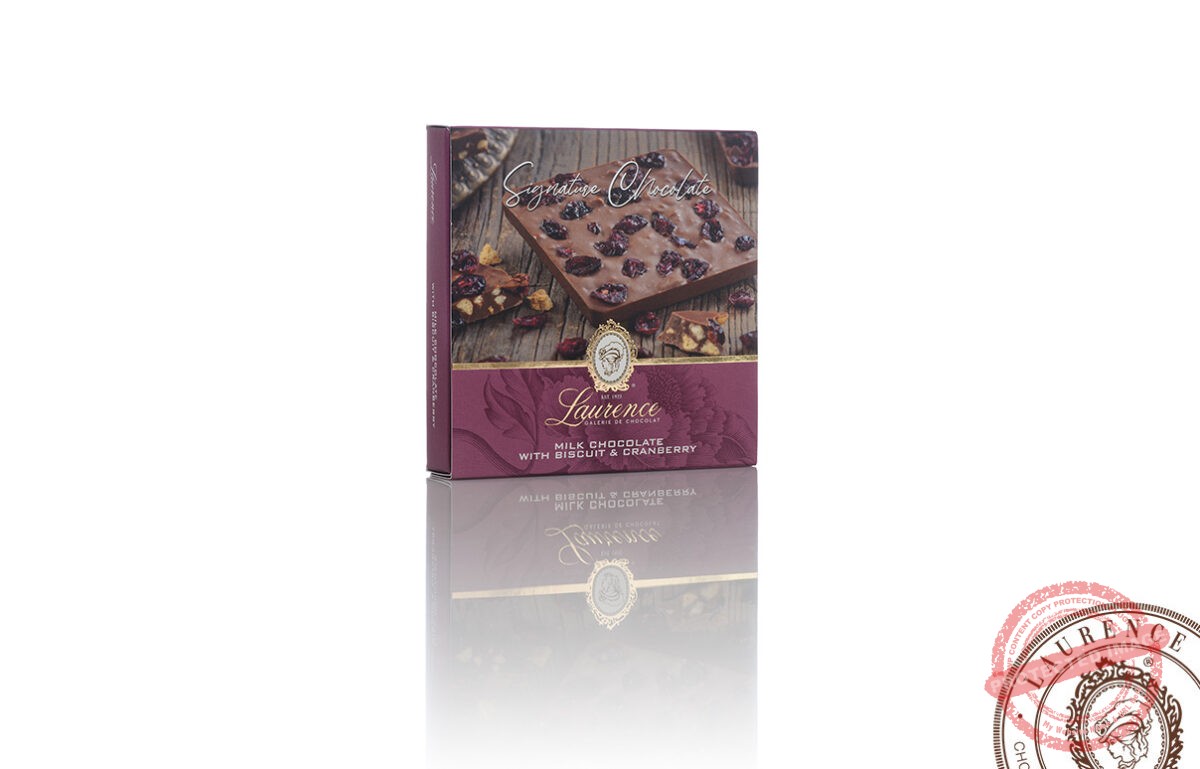 Молочний шоколад “Signature Chocolate” з печивом і сушеною журавлиною тм “Laurence”