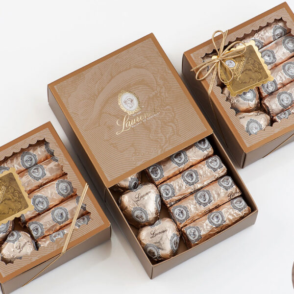 Подарочный набор для кофе c шоколадными сердцами и вафельными трубочками тм "Laurence"