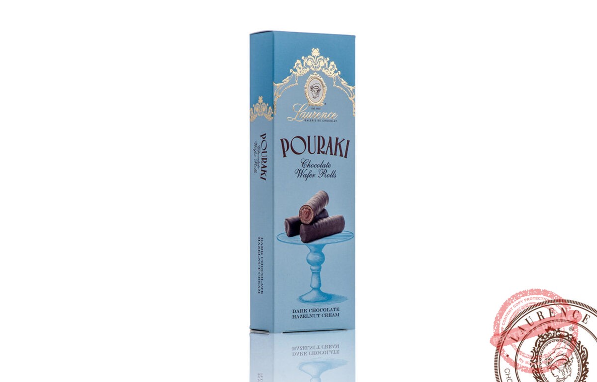 Вафельна трубочка в чорному шоколаді з праліне з фундука тм “Laurence”